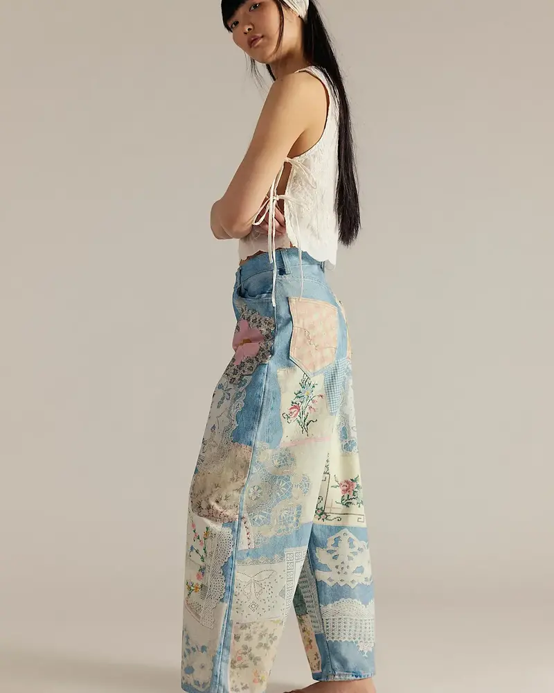 Free People Free Illusions Printed Relaxed Jeans | Sky