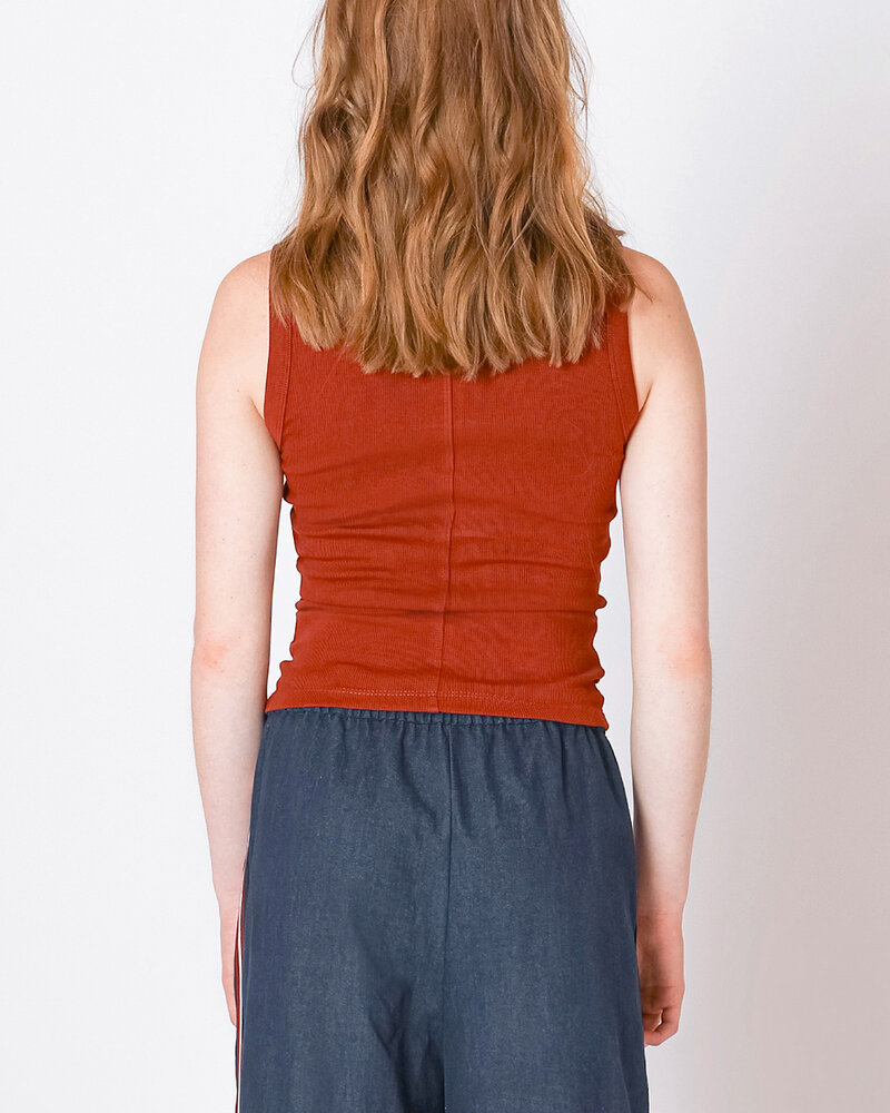 Aria Ribbed Tank | Red