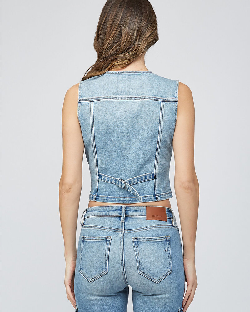Zelda Fitted Denim Vest | Light