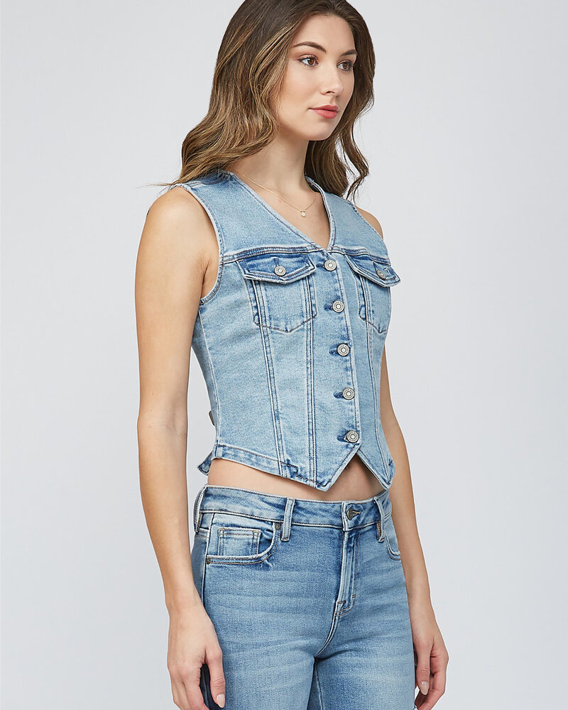 Zelda Fitted Denim Vest | Light