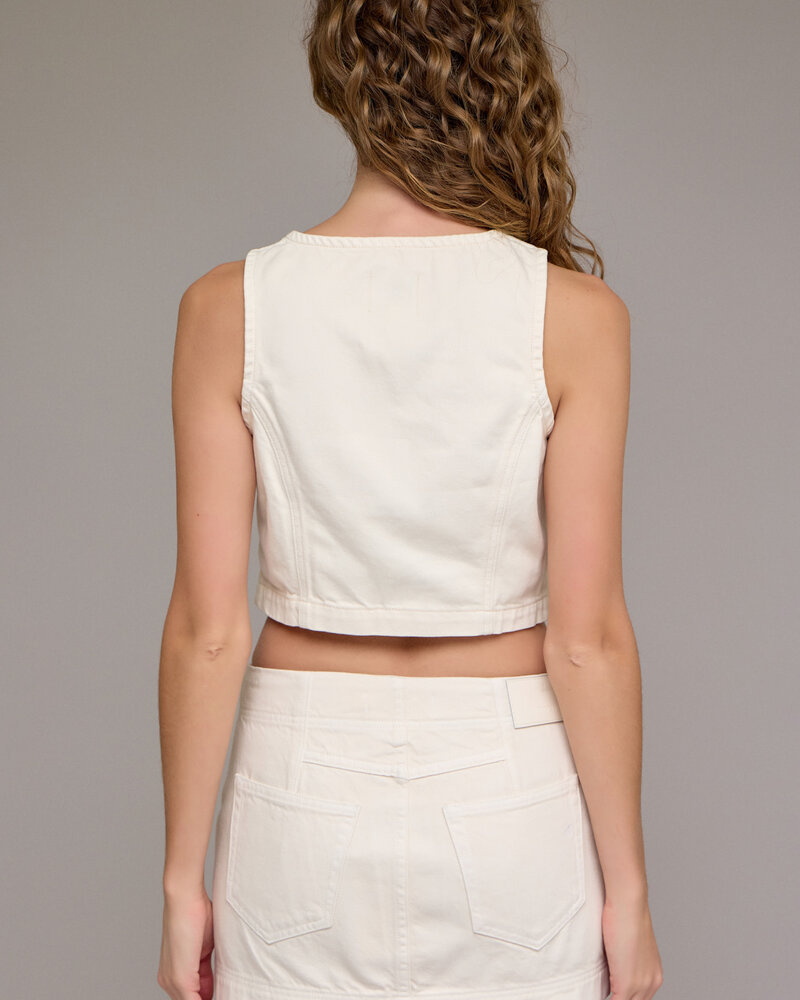 Arya Soft Cropped Fitted Vest | Off White