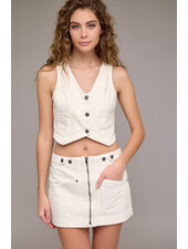 Arya Soft Cropped Fitted Vest | Off White