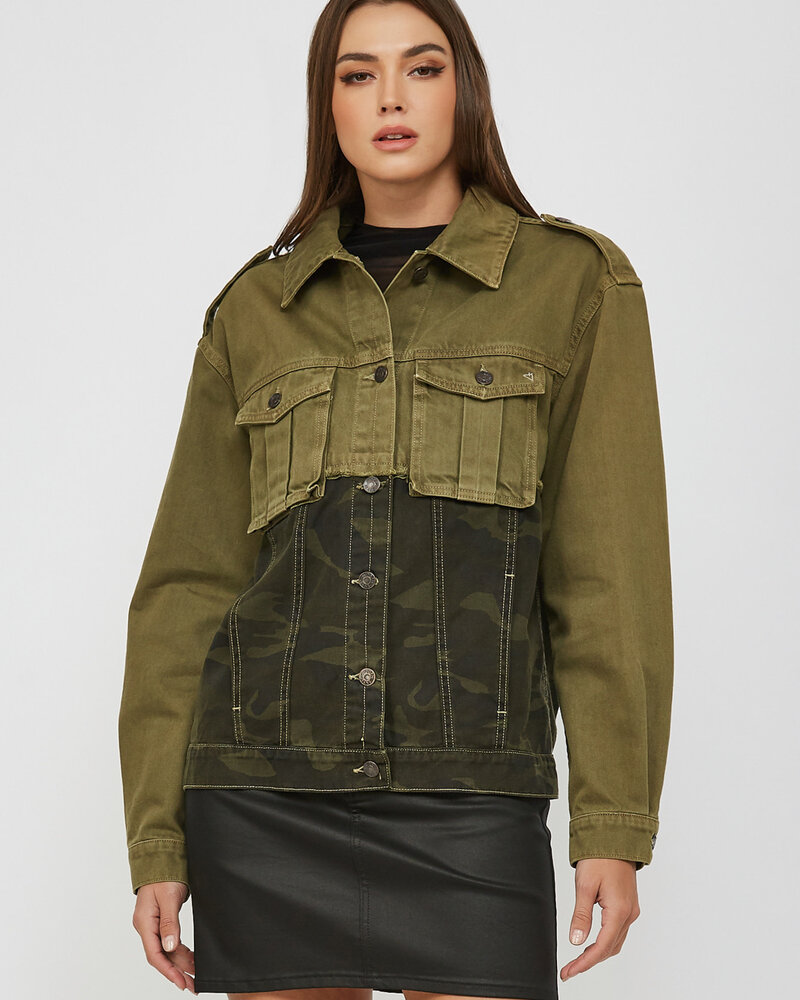 Olive Double Denim Jacket