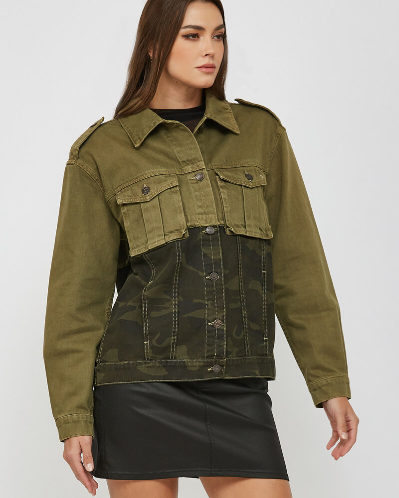 Olive Double Denim Jacket