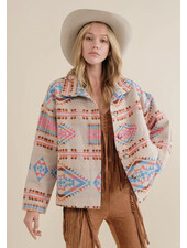Jonnie Aztec Button Up Jacket