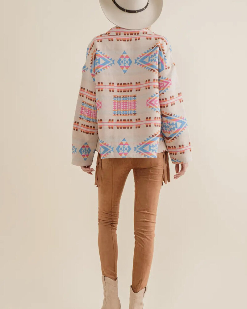 Jonnie Aztec Button Up Jacket