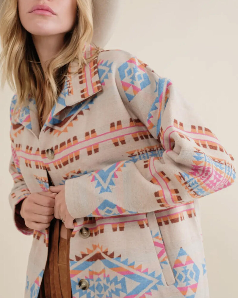 Jonnie Aztec Button Up Jacket