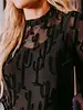 Western Long Sleeve Mesh Top | Black Cactus