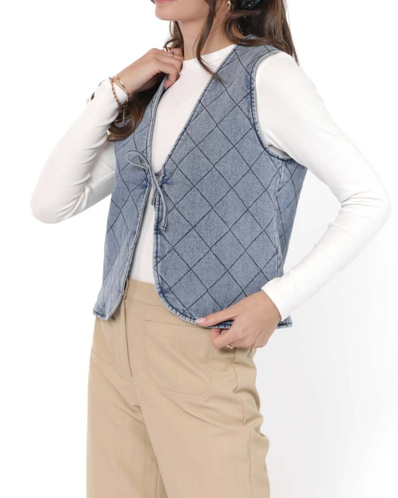 Good Energy Quilted Denim Vest