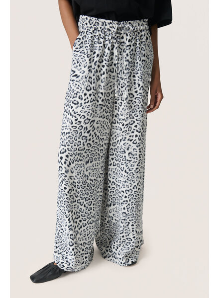 Shirley Wide Printed Pants | Snow Leopard
