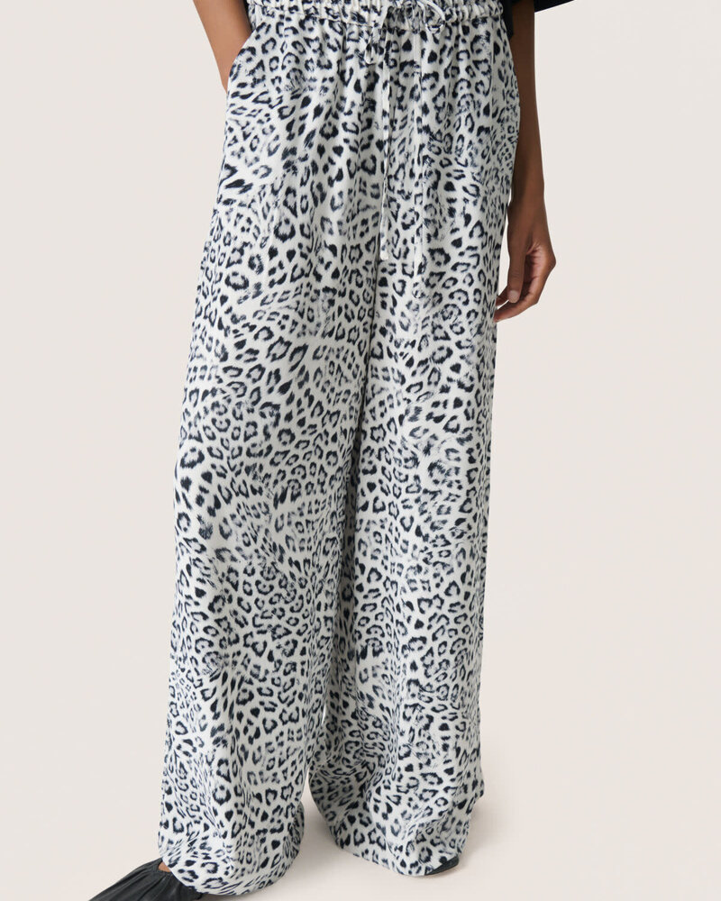 Shirley Wide Printed Pants | Snow Leopard