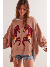 Free People Graphic Camden Pullover | Mirrored Horses