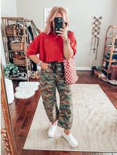 Free People Moxie Printed Low-Slung Barrel Jeans | Green Combo