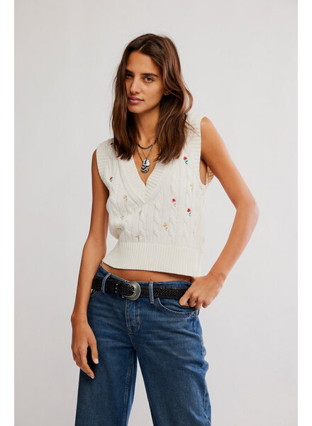Free People Plumeria Floral Vest | Ivory