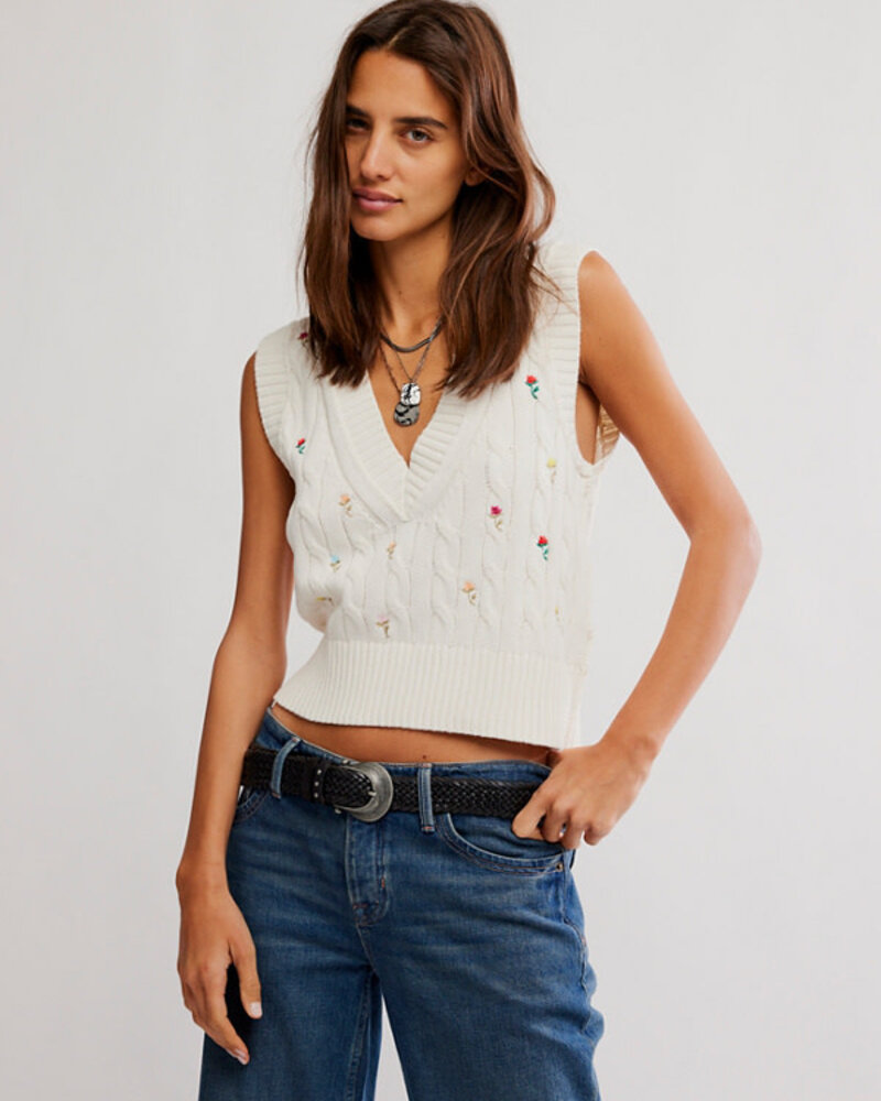 Free People Plumeria Floral Vest | Ivory