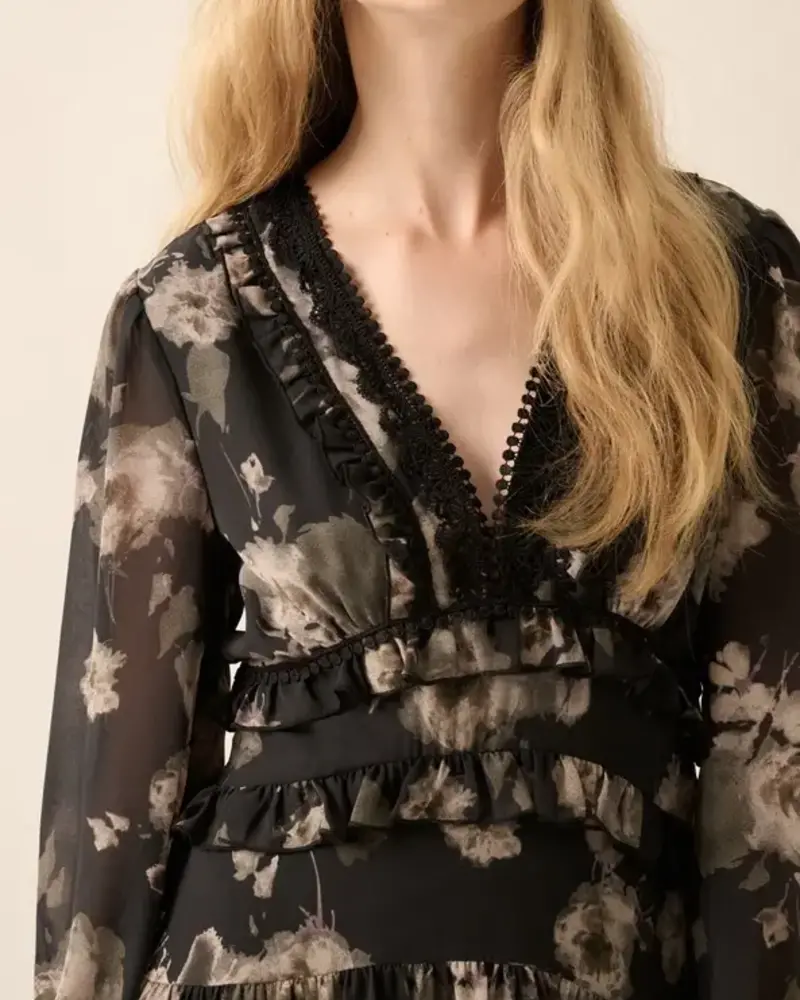 Seraphina Lace-Trimmed Mini Dress