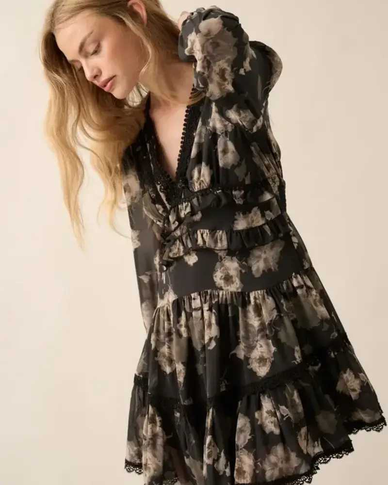 Seraphina Lace-Trimmed Mini Dress