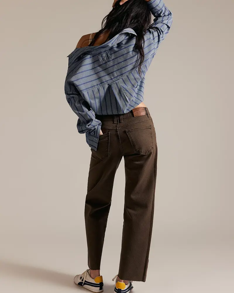 Free People Risk Taker Mid-Rise Jeans | Brown