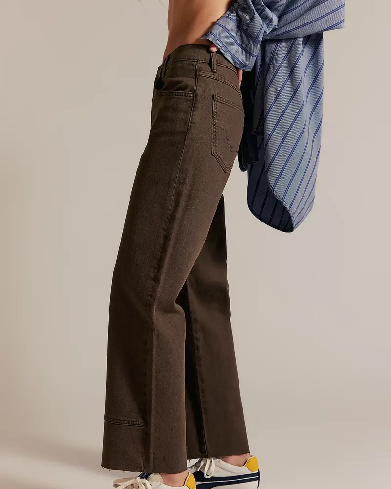 Free People Risk Taker Mid-Rise Jeans | Brown