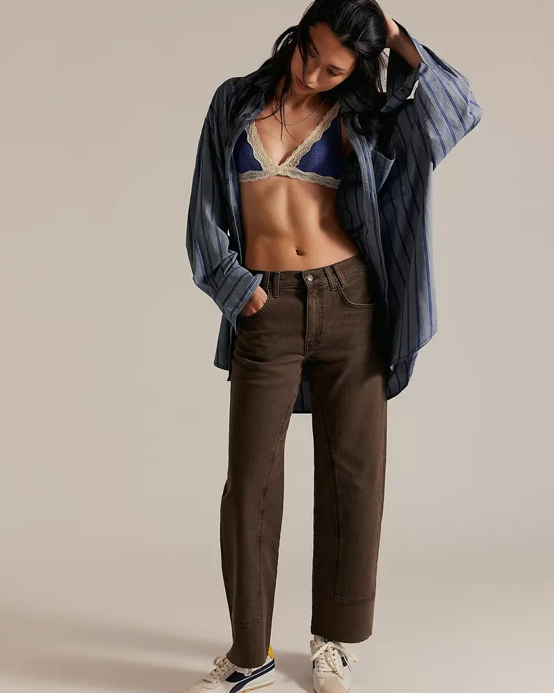 Free People Risk Taker Mid-Rise Jeans | Brown