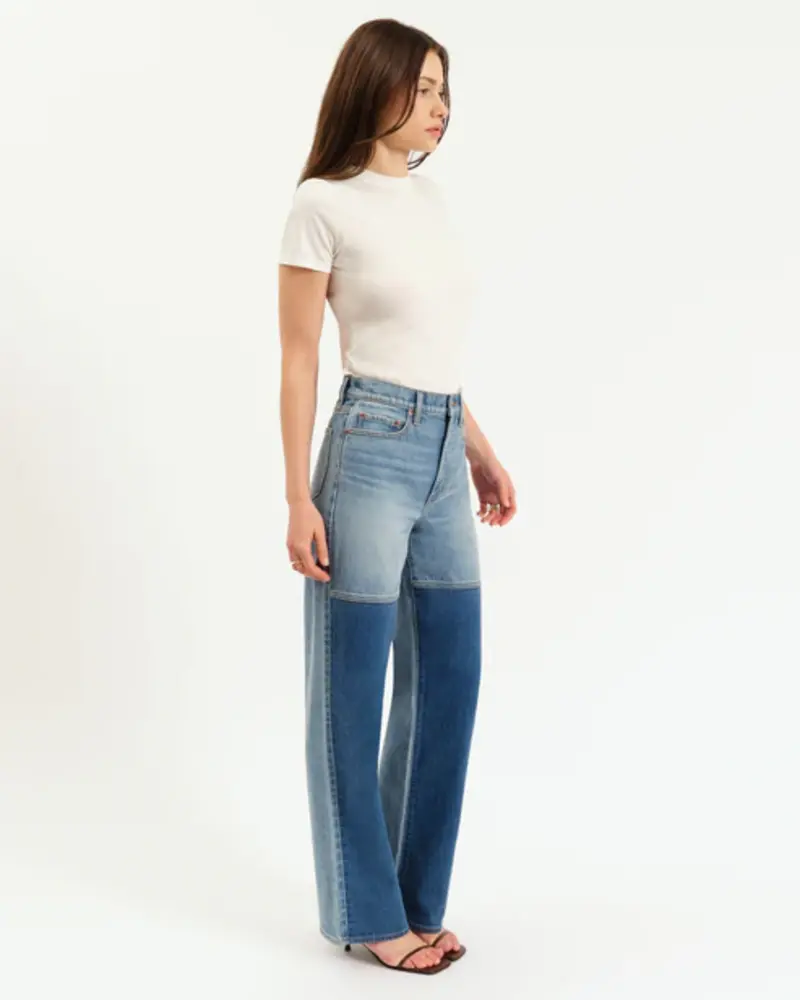 City Straight High Rise Straight Leg | Double Dip Blue