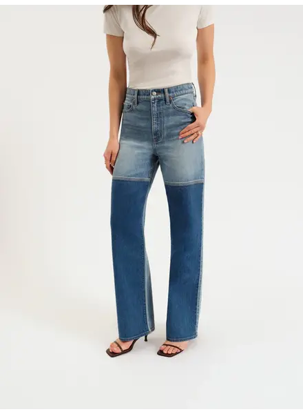 City Straight High Rise Straight Leg | Double Dip Blue