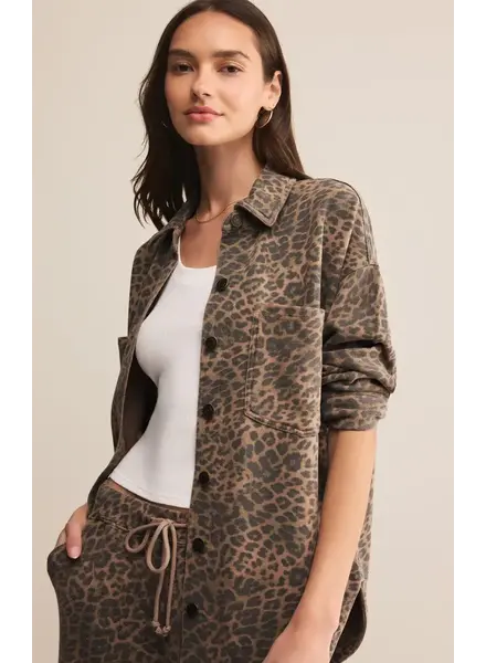 Z Supply All Day Knit Leopard Jacket