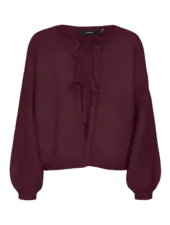 Vero Moda Tangie Bow Knit Cardgian | Wine