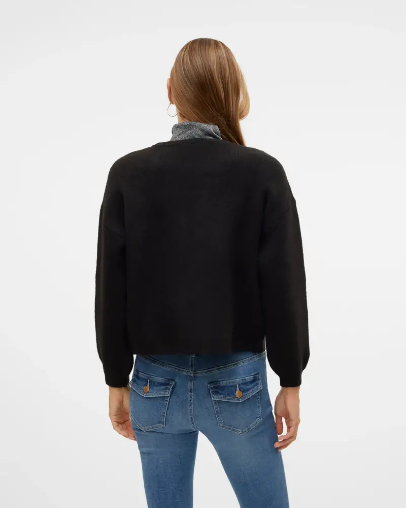 Vero Moda Tangie Bow Knit Cardgian | Black