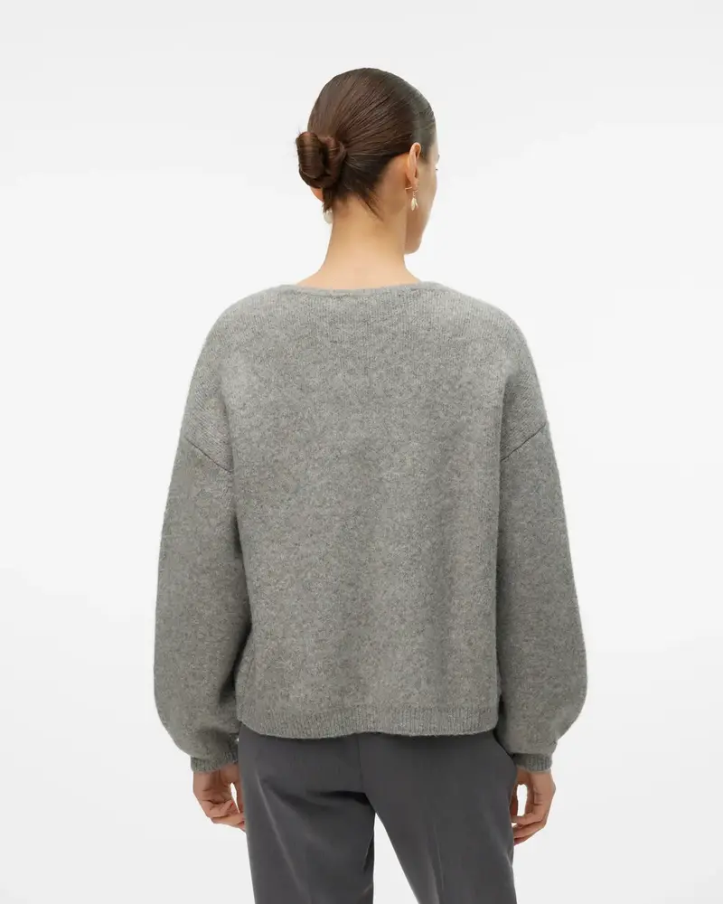 Vero Moda Tangie Bow Knit Cardgian | Grey