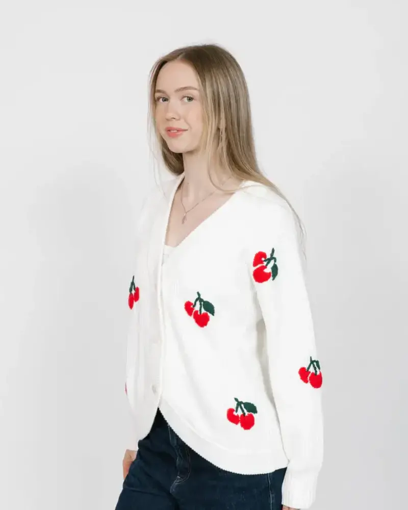 Smash + Tess Cherry Cardigan | Ivory