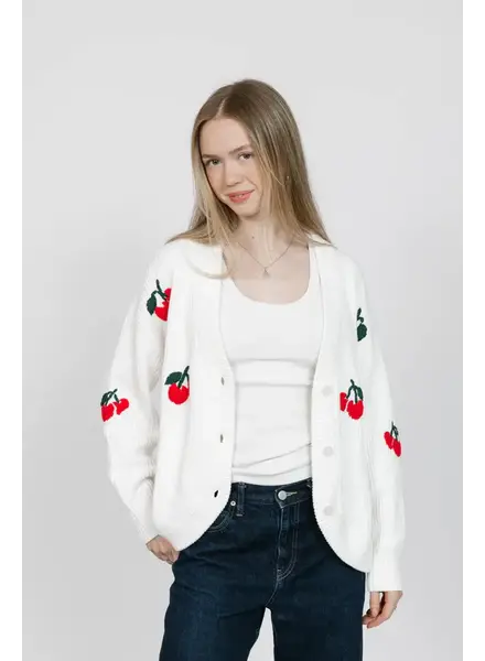 Smash + Tess Cherry Cardigan | Ivory