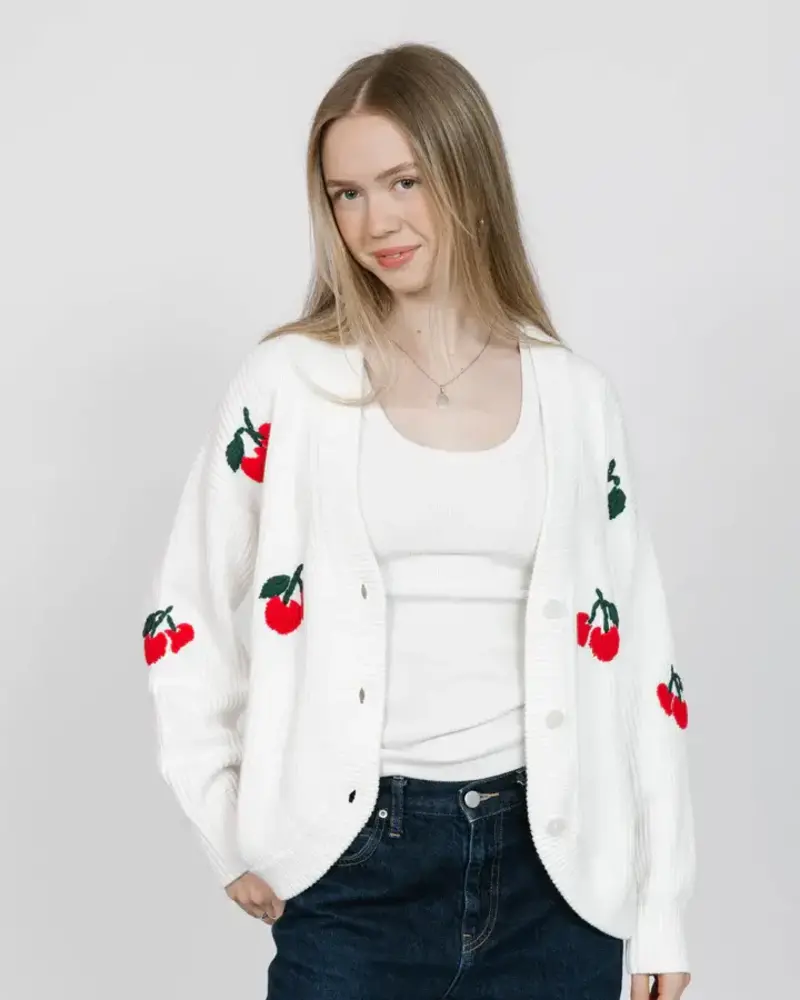 Smash + Tess Cherry Cardigan | Ivory