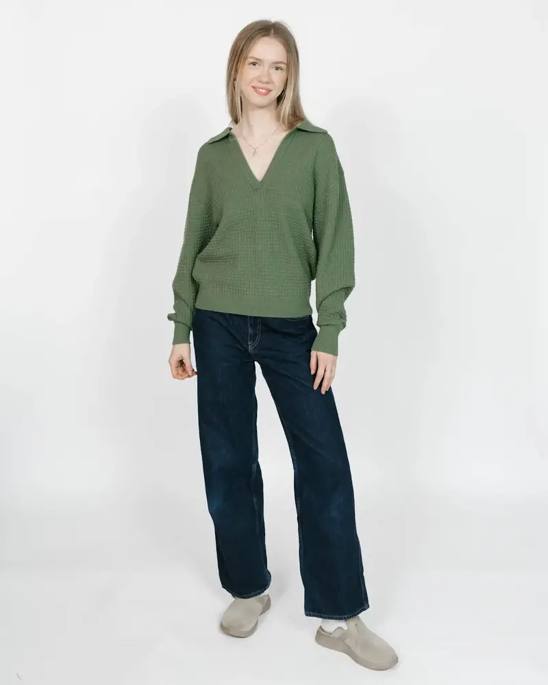 Smash + Tess Megan Waffle Sweater | Matcha