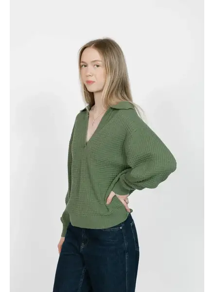 Smash + Tess Megan Waffle Sweater | Matcha