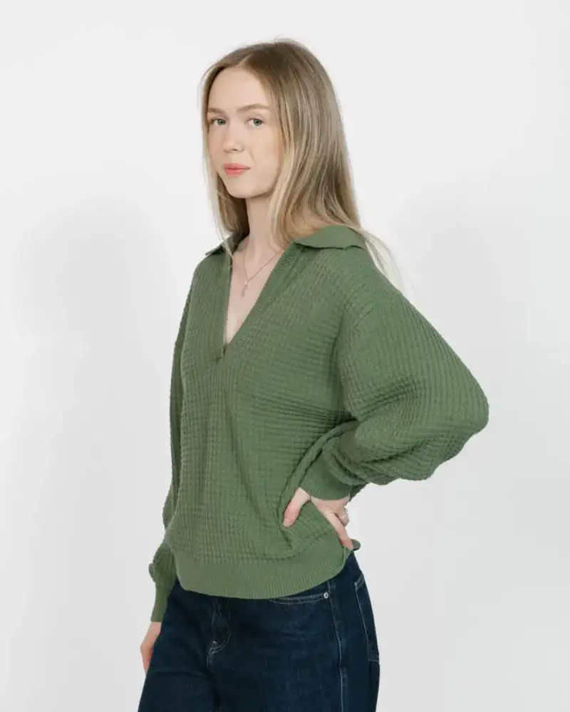 Smash + Tess Megan Waffle Sweater | Matcha