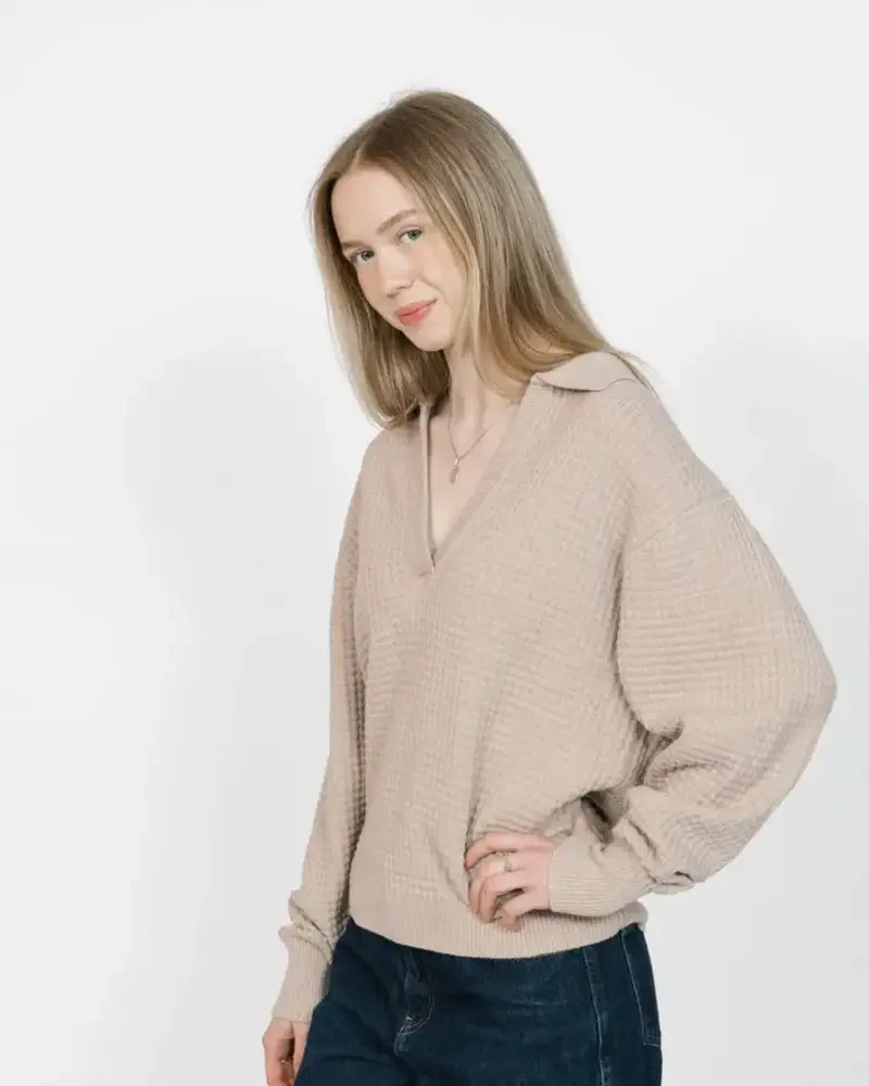 Smash + Tess Megan Waffle Sweater | Oatmeal