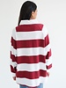 Stripe Rugby Polo | White/Burgundy