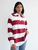 Stripe Rugby Polo | White/Burgundy