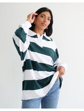 Stripe Rugby Polo | White/Forest
