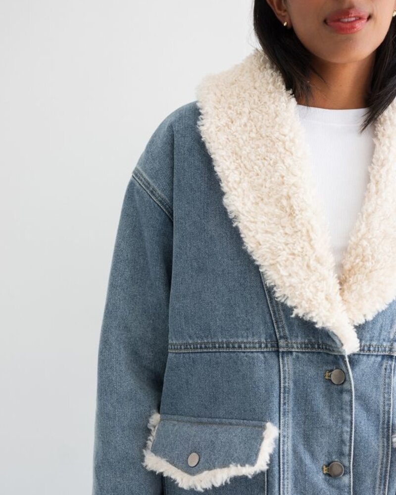 Sherpa Denim Jacket | VIntage Blue
