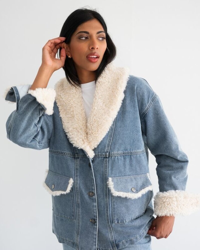 Sherpa Denim Jacket | VIntage Blue