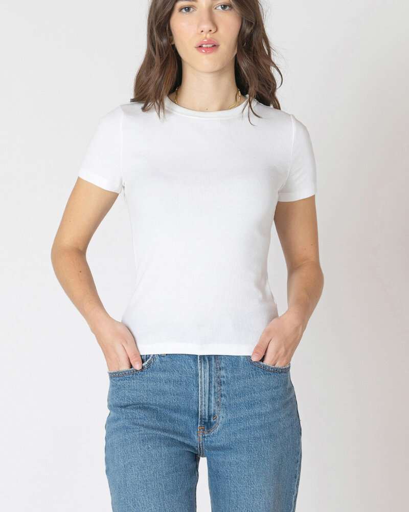 Amaya Basic Ribbed Tee | White