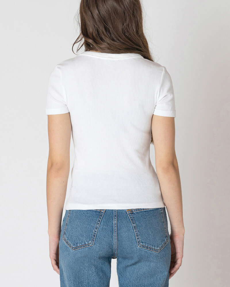 Amaya Basic Ribbed Tee | White
