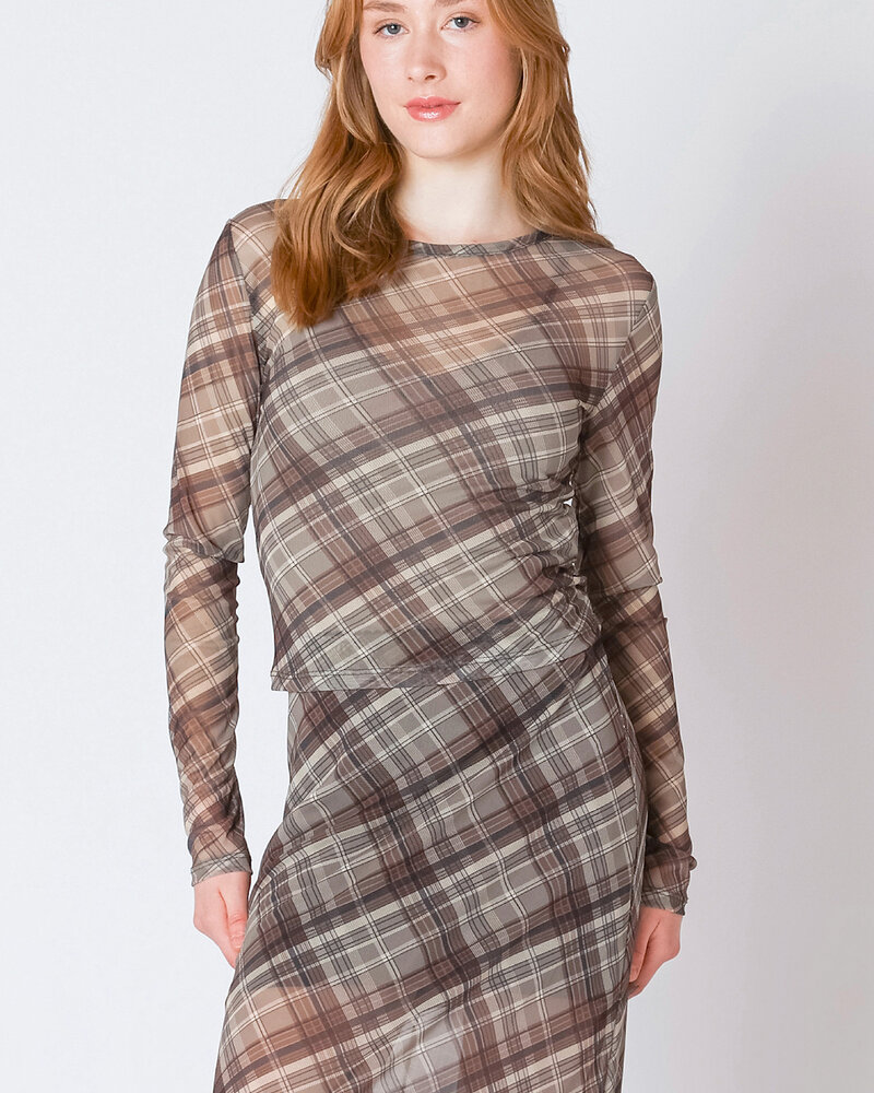 Ruth Mesh Top | Plaid