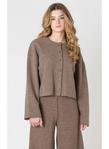 Marlowe Ribbed Cardigan | Mocha