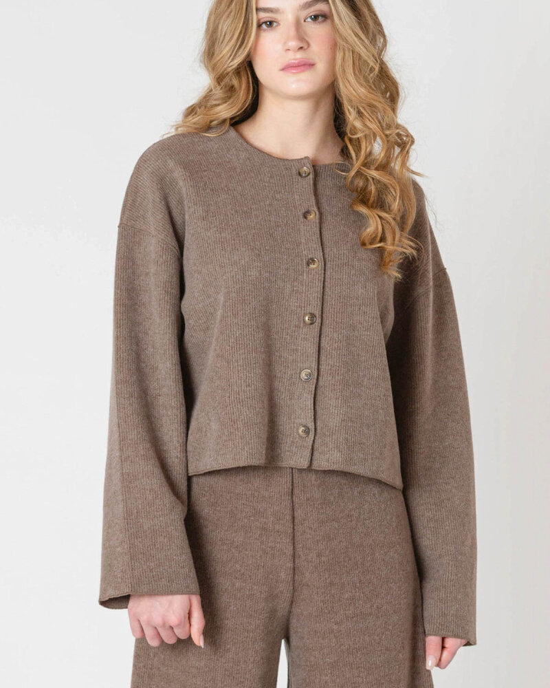 Marlowe Ribbed Cardigan | Mocha