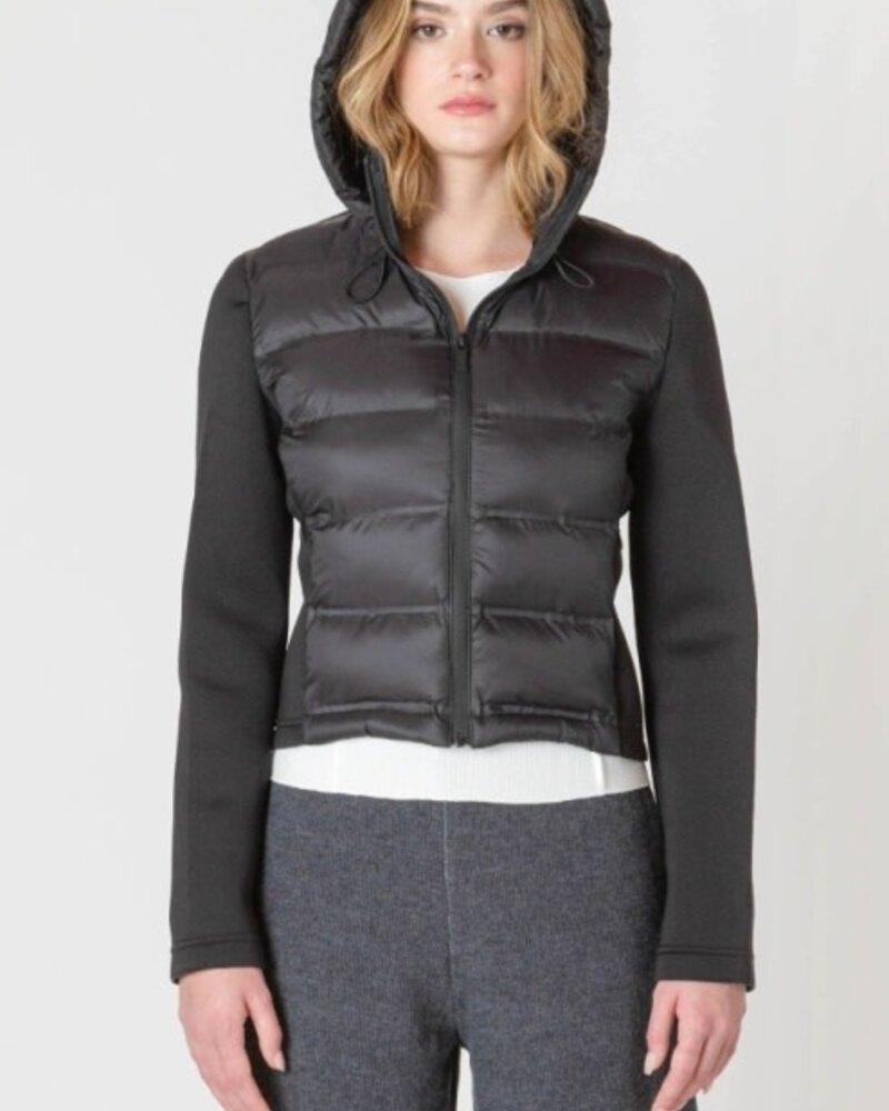 Mixed Fabric Puffer Jacket