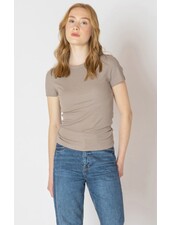 Amaya Basic Ribbed Tee | Almond