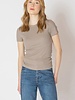Amaya Basic Ribbed Tee | Almond